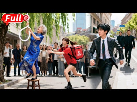 總裁奶奶街頭上吊沒人敢救，直到外賣妹沖上前一把抱下她！總裁當場淚崩，隔天十輛豪車娶她進門寵上天！#短劇 #爽劇 #甜劇 #愛情劇 #drama #总裁