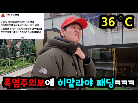 폭염주의보에 히말라야 패딩 입히기ㅋㅋㅋ