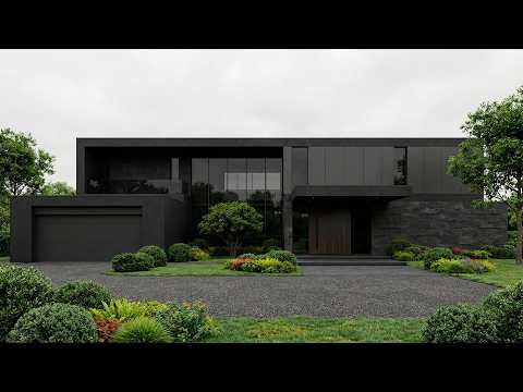 Building a Modern Masterpiece: Black Minimalist House Timelapse
