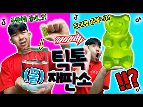 24시간동안 초대형 곰젤리를 만드는 방법?! 이렇게 커진다고?! [틱톡재판소 42탄]