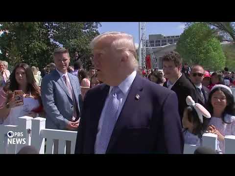 WATCH: Trump touts Iran military operations at White House Easter Egg Roll