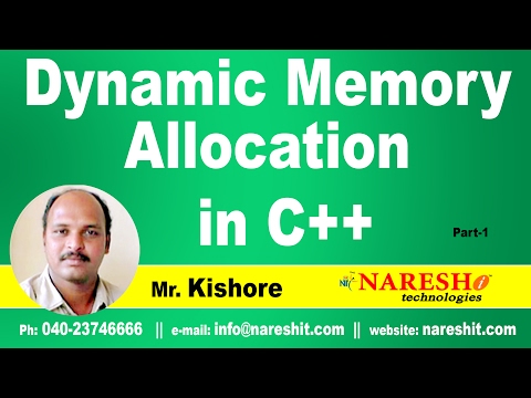 Dynamic Memory Allocation in C++ Part 1  | C ++ Tutorial | Mr. Kishore