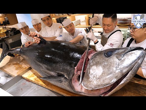 MASSIVE! 228KG Giant Fresh Tuna Cutting Show by Korean Master Chef / Korean street food