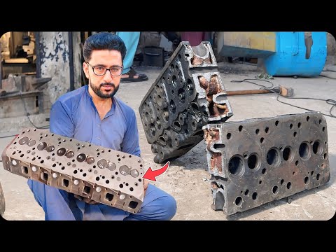 Repaired a broken truck engine head by joining 2 pieces that will last a long time