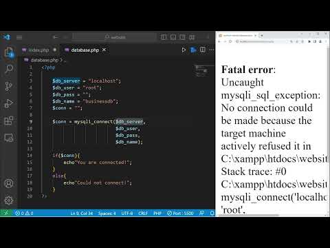PHP how to connect to MySQL database