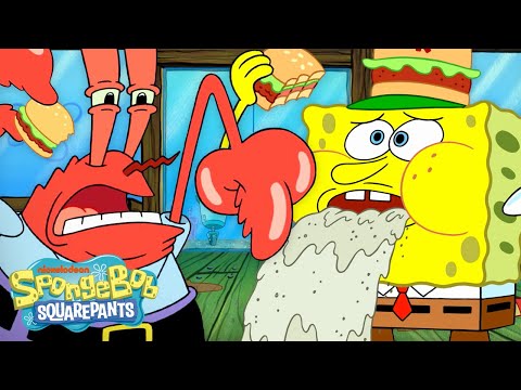 SpongeBob FAILING at the Krusty Krab for 45 Minutes Straight 🍔 | @SpongeBobOfficial