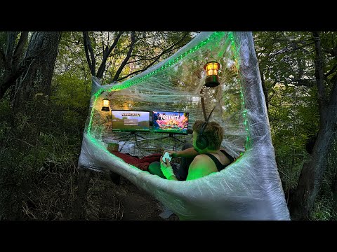 Overnight Gaming In 100% Plastic Wrap Shelter (Don't Try This)