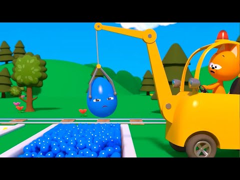 Изучаем цвета с Котэ - Игры с цветными шариками и разноцветными яйцами - мультики для малышей