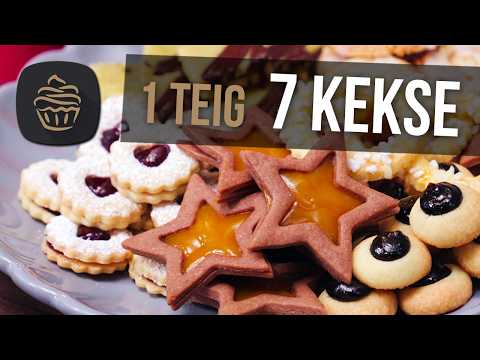 Weihnachtsbäckerei leicht gemacht: 7 Kekse aus EINEM Teig – Schritt für Schritt! 🎄