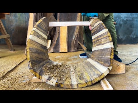 Luxurious Coffee Table and Chair Set with Solid Black Wood