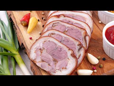 Для будней и праздников! Прессованный Рулет из свиной Рульки в луковой шелухе! Аппетитная закуска!