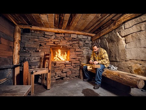 Built a Hidden Survival Bunker. Warm Shelter in the Forest