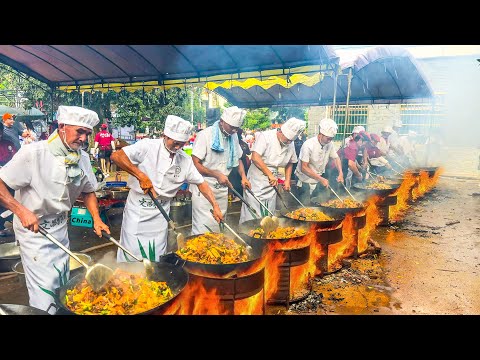Super shocking banquet in Hainan, China, 20 pots cooking at the same time! 1500 people eating