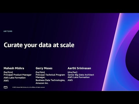 AWS re:Invent 2023 - Curate your data at scale (ANT205)