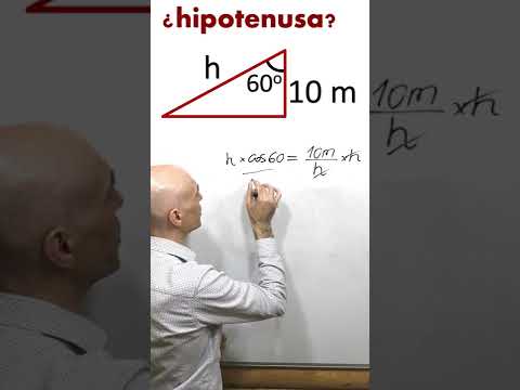 Halla la hipotenusa dado un ángulo y un cateto