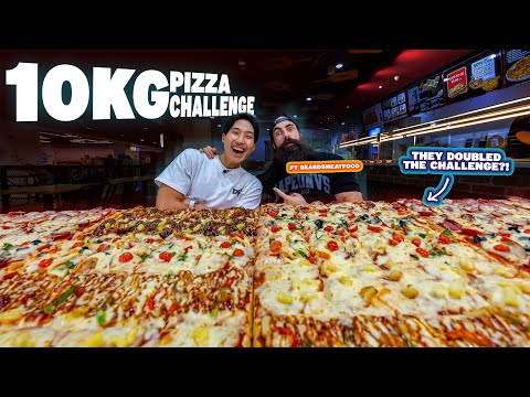 INSANE 10KG PIZZA CHALLENGE WITH @Beardmeatsfood! | They DOUBLED The Challenge For Us?!