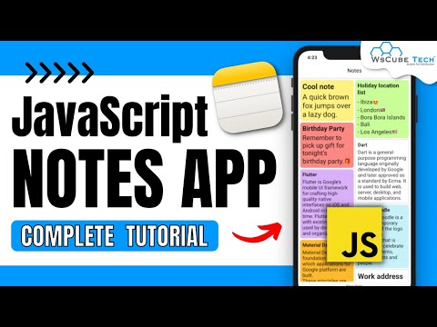 Build Your Own Notes Taking App using JavaScript | JavaScript Notes App Project