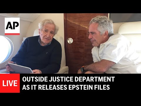 LIVE: Outside Justice Department as it releases Epstein files