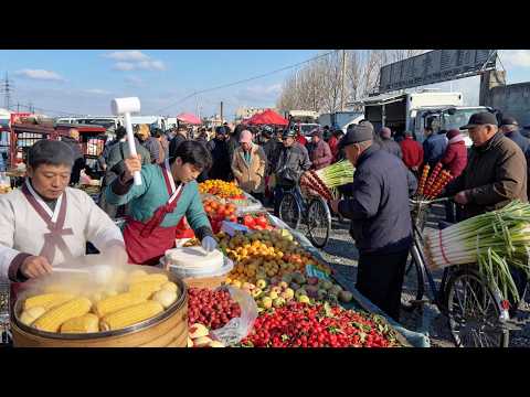 🇨🇳 🇰🇵 China-North Korea Border Food Tour: Market & Daily Life in Dandong, China