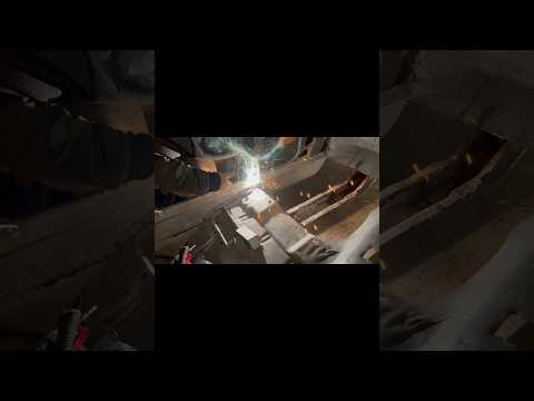 Drivers rocker panel finished welding and floor patching started on the 1972 AMC Javelin