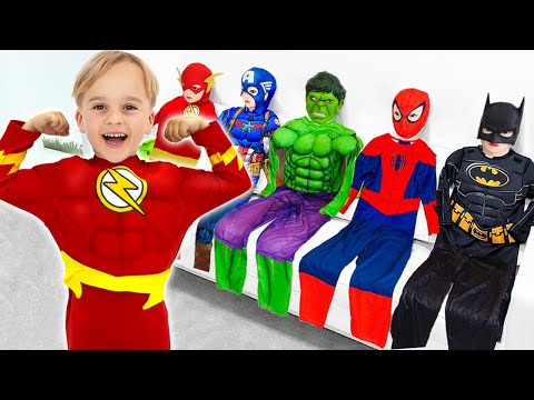 Kid superhero helps everyone and saves the day