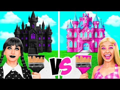 Wednesday vs Barbie Ένα Χρωματιστό Σπίτι Challenge