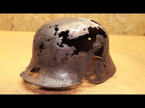 Rusty World War I Helmet Restoration - From Nothing to Awesome