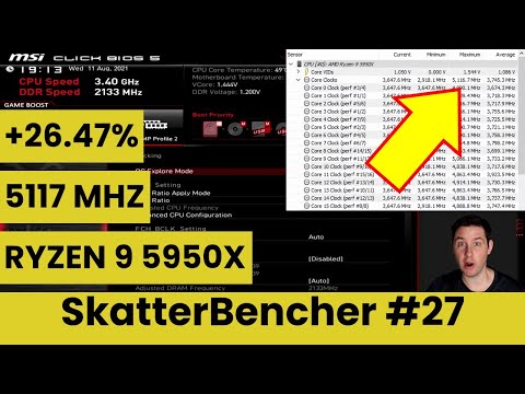 Ryzen 9 5950X Overclocked to 5117 MHz With EK-Quantum MSI MPG X570S Carbon EK X | SkatterBencher #27