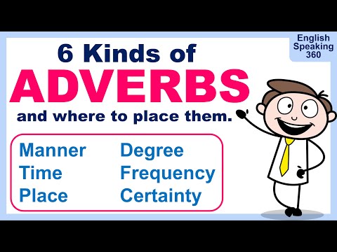 6 Kinds of Adverbs in English and Where to Place them Correctly in a Sentence.
