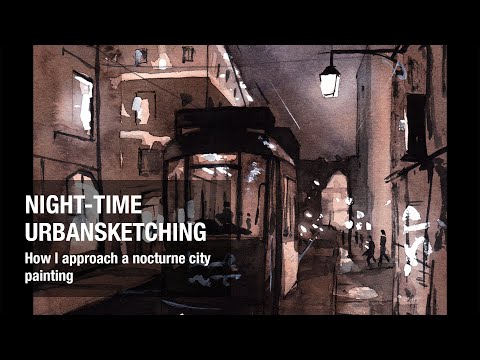 How to Paint a Watercolor Night Scene using ONLY 2 COLORS