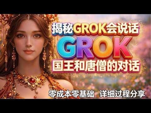 解密GROK说话功能！一个软件生成国王和唐僧的对话 ！完美语音制作流程无保留分享！