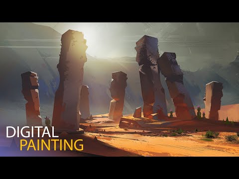 Desert Pillars: Digital Painting Process