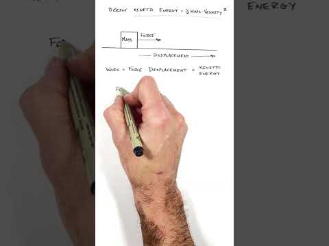 Where Does Kinetic Energies 1/2 mv^2 Come From?  Deriving Kinetic Energy #physics