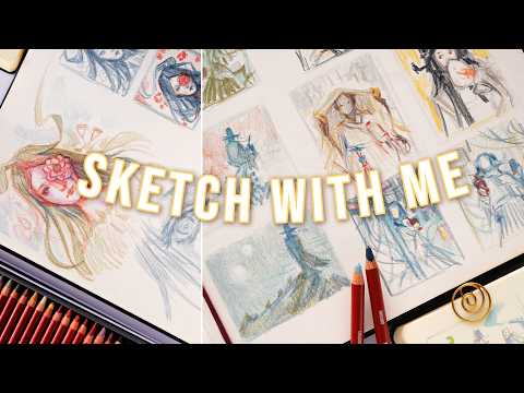 SKETCH WITH ME || planning paintings late at night...