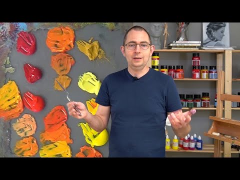 Mixing orange with acrylics. Color mixing for beginners.