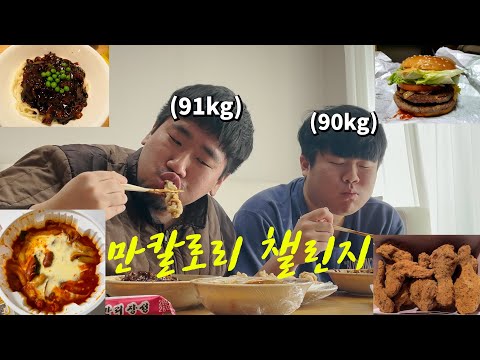 We're looking at a combined 200kg... What's the weight change after the 10,000 calorie challenge?