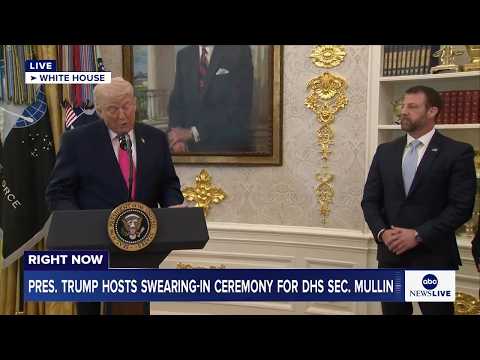 LIVE: President Trump hosts swearing-in ceremony for Homeland Security Sec. Markwayne Mullin