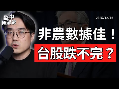 非農數據下修！台股跌不完、美股震盪？哈佛定義 AI 泡沫成真？美國薪資降溫與家庭衰退危機【盤中速解讀】2025/12/16