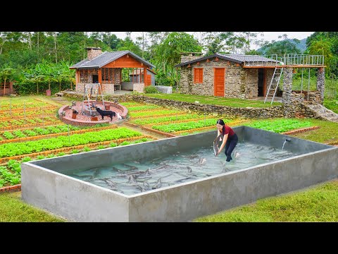 Build Floating Tank With Bricks and Cement - Buy Many Catfish from TrieuThiChuong's Farm To Raise