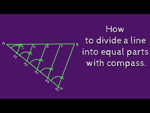 How to divide a line into equal parts using compass. shsirclasses.