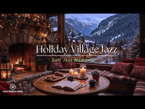 Holiday Village Jazz 🎄Soft Winter Jazz With Warm Fireplace Atmosphere For Relaxing Study Moments