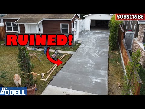 Homeowner Ruins Fresh Poured Concrete Driveway!