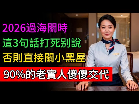 過海關時，這3句話打死别說!否則直接關小黑屋!90%的老實人傻傻交代!#人生經驗 #百科密码 #科普 #出國 #長輩 #海關