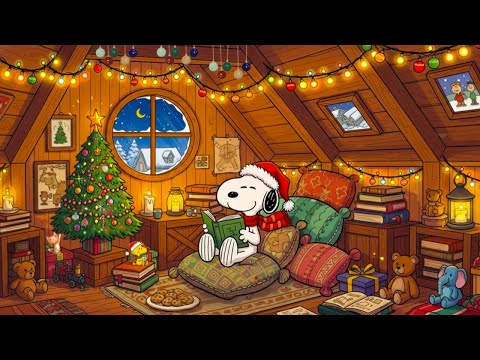 Snoopy’s Christmas Reading Nook 📚 Cozy Lofi Beats for Study Time 🔥 Relax Focus with Christmas Lofi