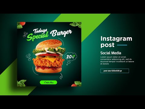 Burger restaurant banner design in photoshop for social media post | Burger banner  instagram post