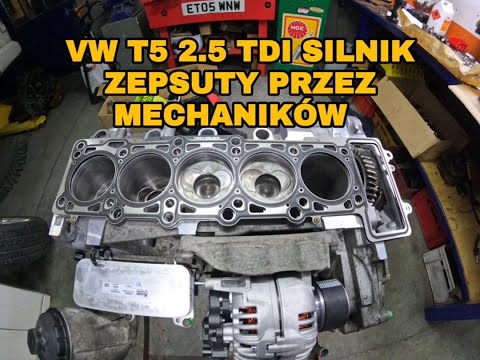 VW T5 2.5 TDI R5 SILNIK ZEPSUTY PRZEZ MECHANIKÓW