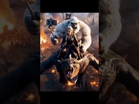 Fluffy Yeti Riding With Daenerys 🤩😋 Veo 3 Vlog #bigfoot #veo3 #vlog #fluffyyeti #aivlog