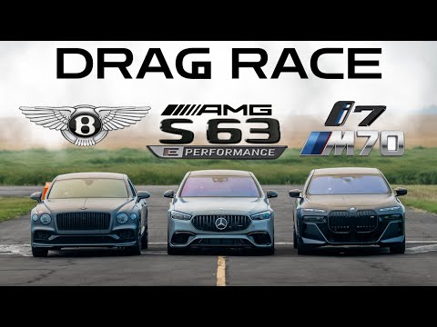 AMG S63 E-Performance vs Flying Spur V8 vs i7 M70