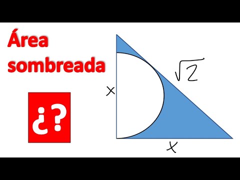 HALLAR EL ÁREA SOMBREADA. Triángulo rectángulo y semicírculo.