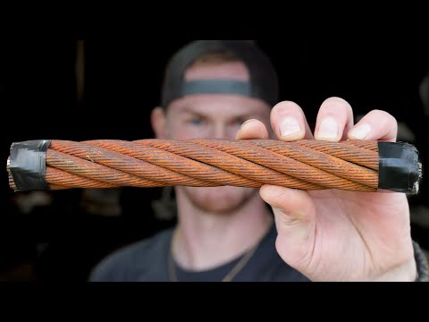Turning A Rusty Cable Into A Damascus Pirate Sword!